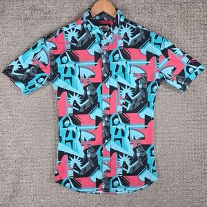 RSVLTS Star Wars Tale of Two Jedi Button Up‎ Short Sleeve Shirt Women Large